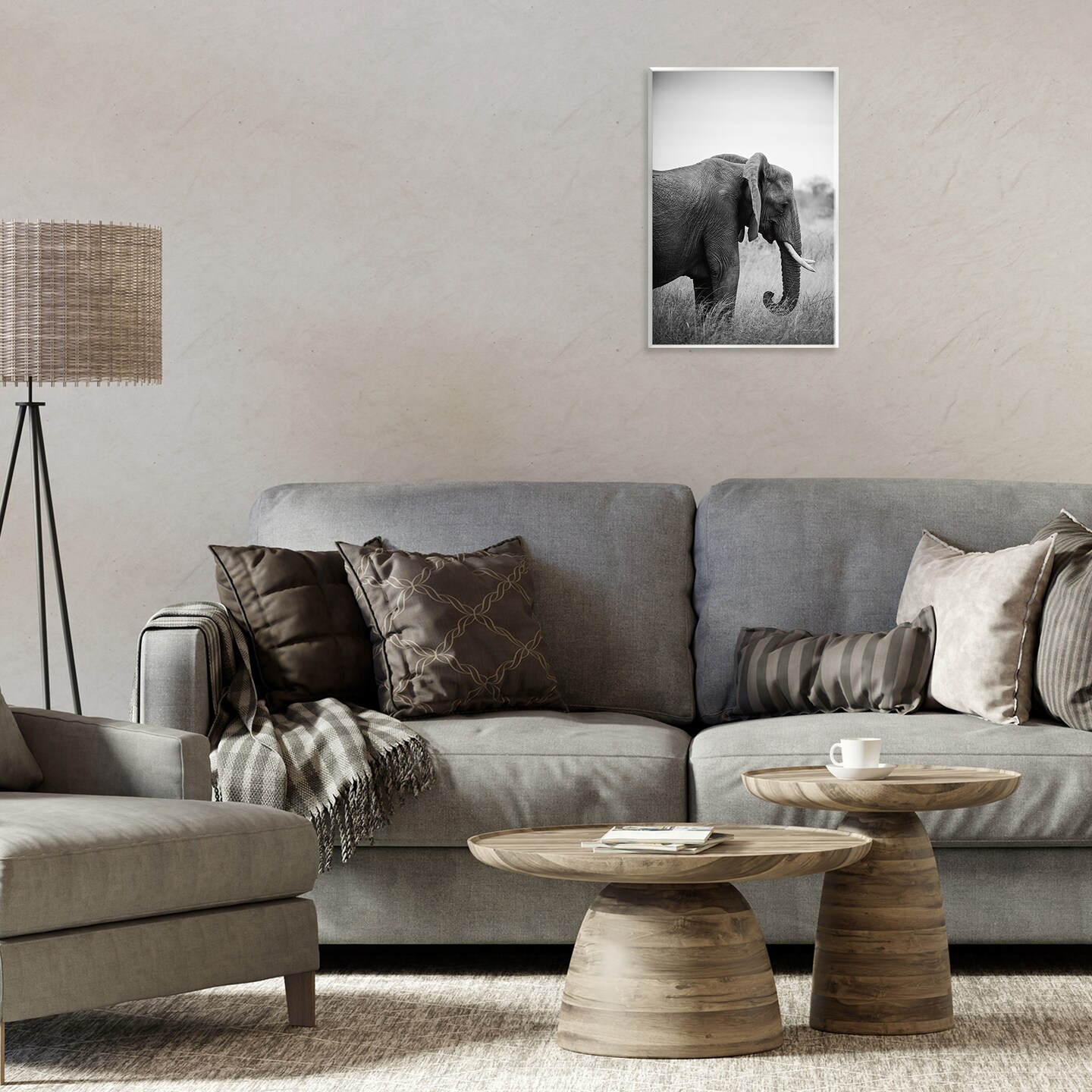 Stupell Industries Side Profile Elephant Wall Plaque Art Design by Sharon Vardy