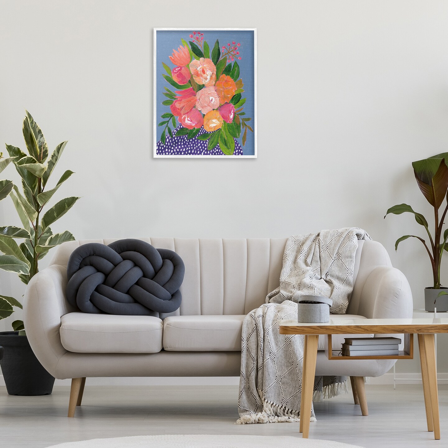 Stupell Industries Modern Speckled Flower Vase Framed Giclee Wall Art Design by Nikita Jariwala