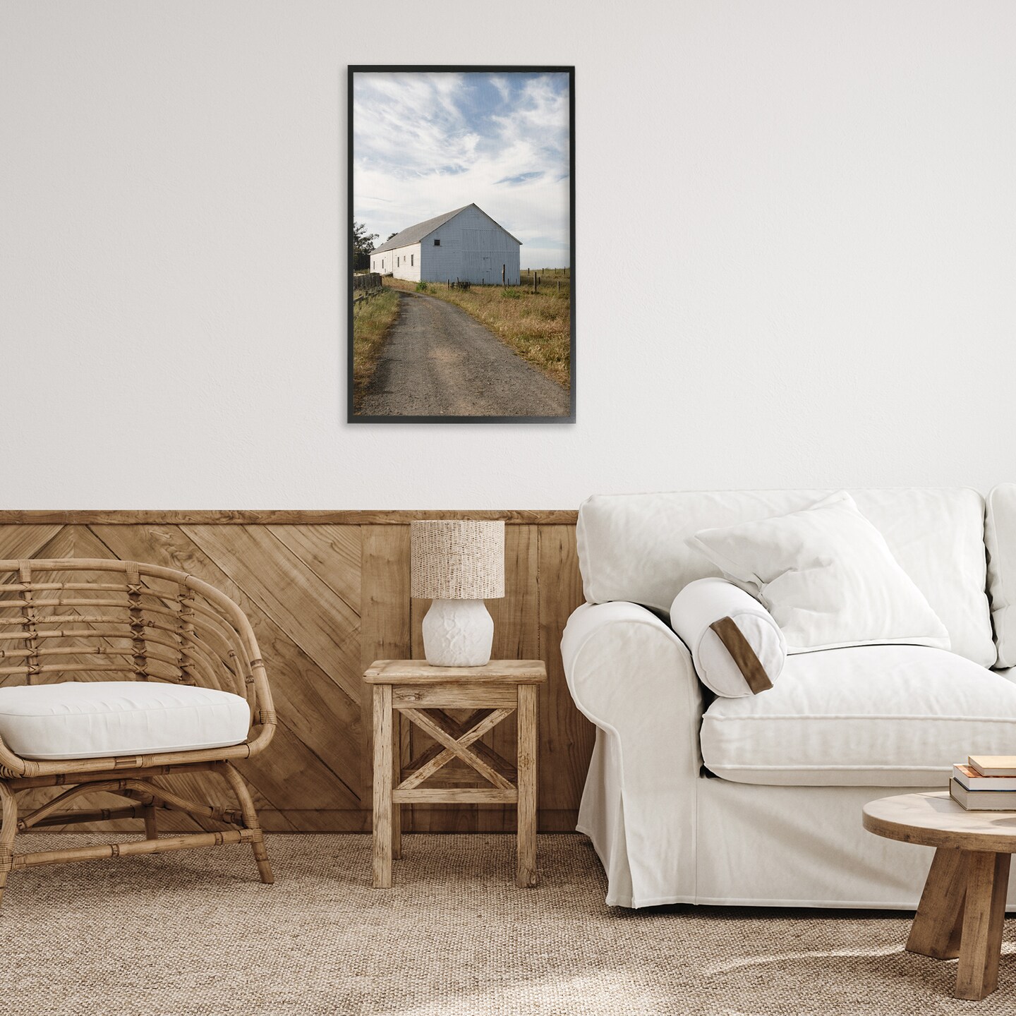 Stupell Industries Receding Road to Barn Framed Giclee Wall Art Design by Crystal Lynn Collins