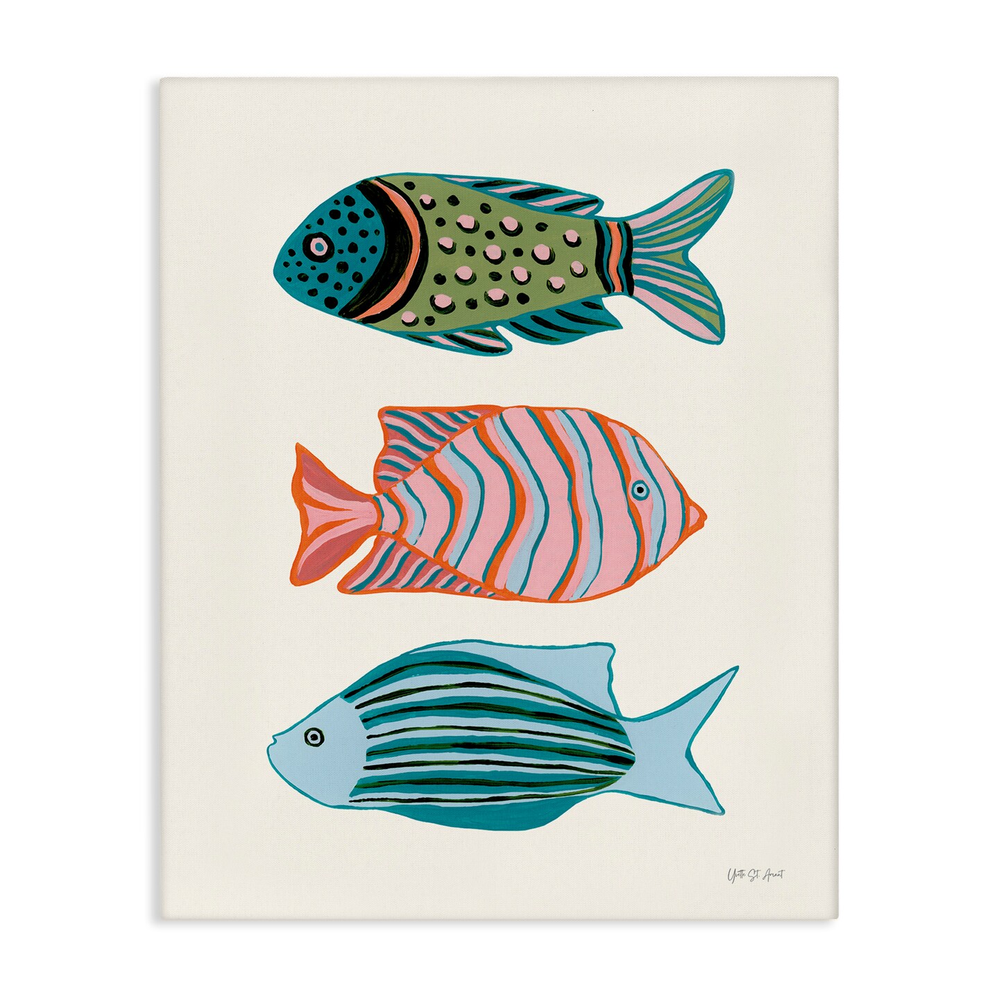 Stupell Industries Bright Tropical Fish Canvas Wall Art Design by Yvette St. Amant