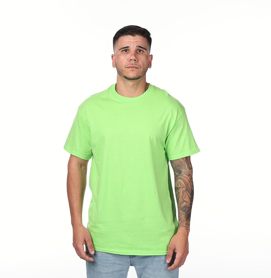 Gildan G500 Unisex Heavy Cotton T-Shirt - 5.3 oz, Color: Lime