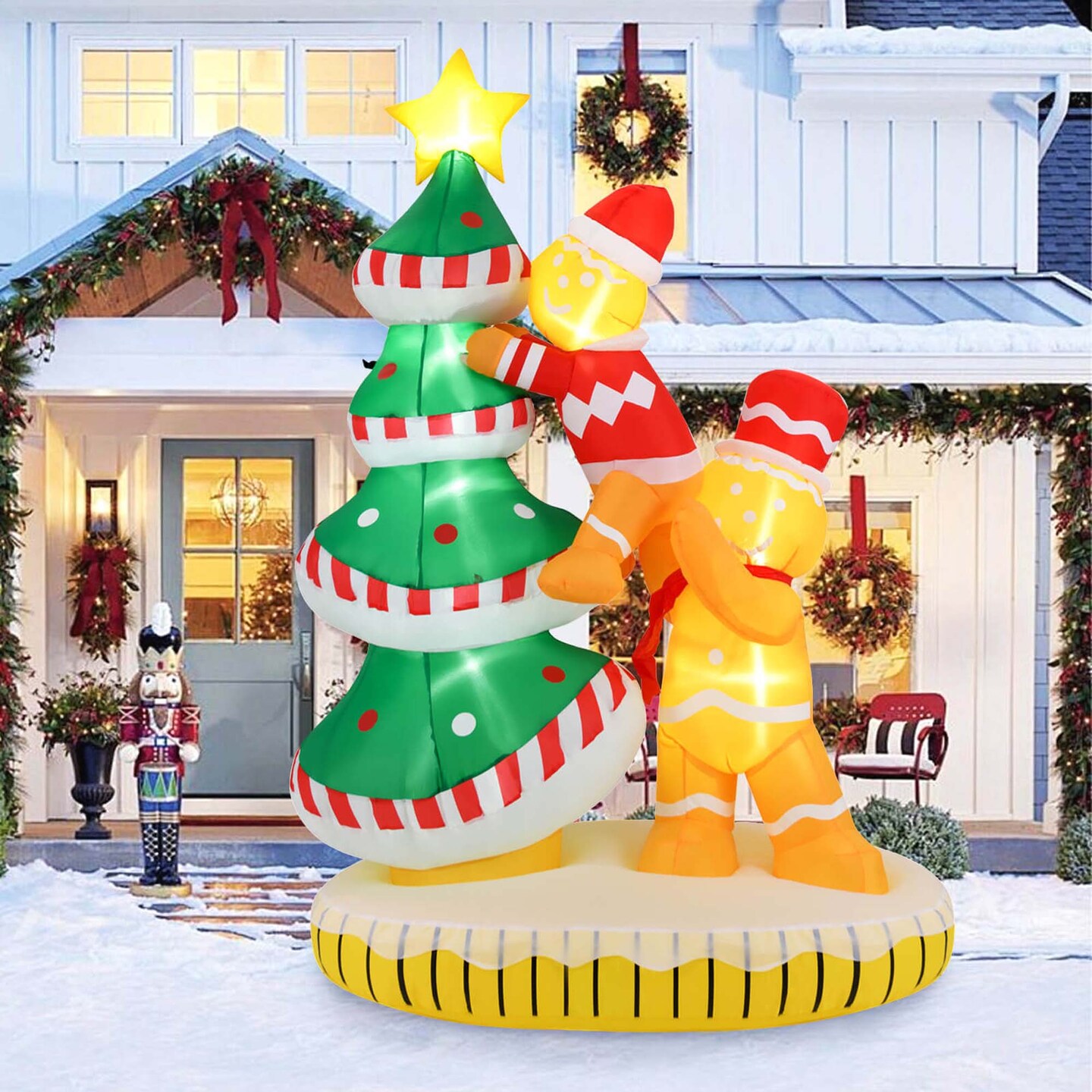 Costway 7 ft Inflatable Christmas Tree with 7Internal LED Lights & Built-in Fan for Yard