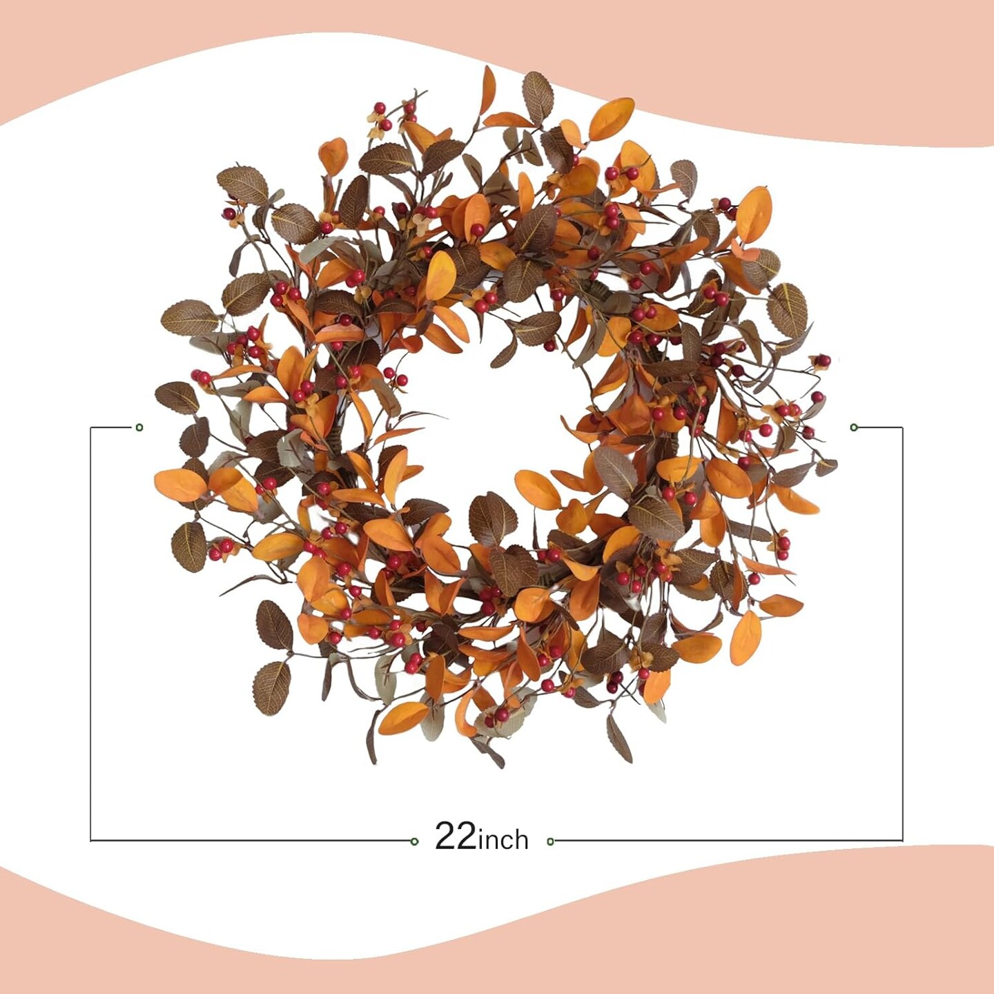 Artificial Fall Wreath with Olive Leaves &#x26; Berries