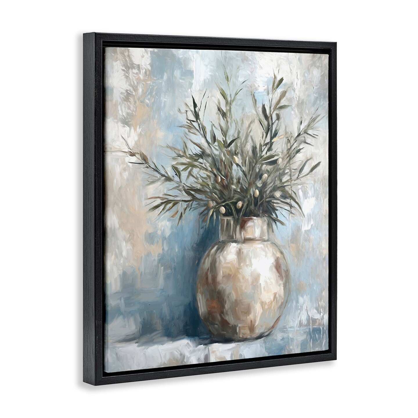 Stupell Industries Potted Olive Branches Floating Frame Design By Ramona Murdock