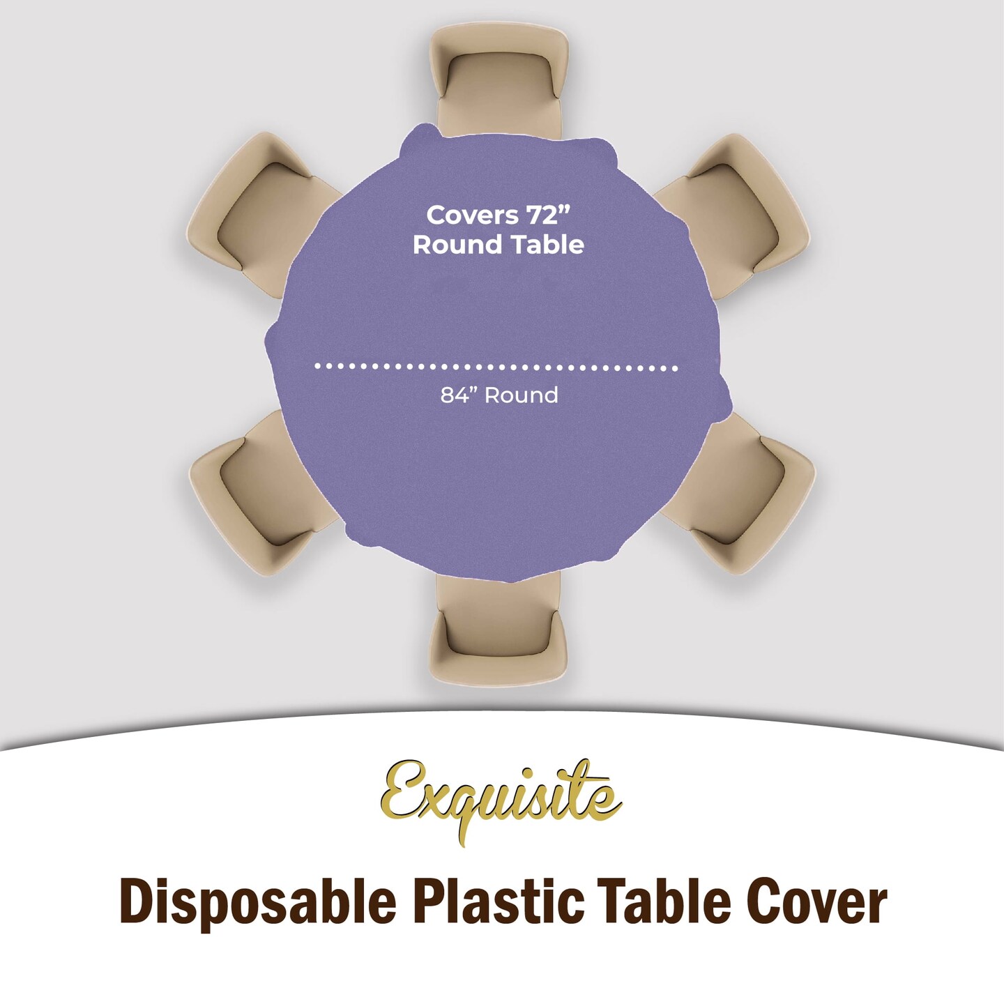 Exquisite Disposable Round Plastic Tablecloths – 12 Pack 84" Disposable Table Cloths – Indoor/Outdoor Party Tablecloth – Round Plastic Table Cover for Events & Party Supplies