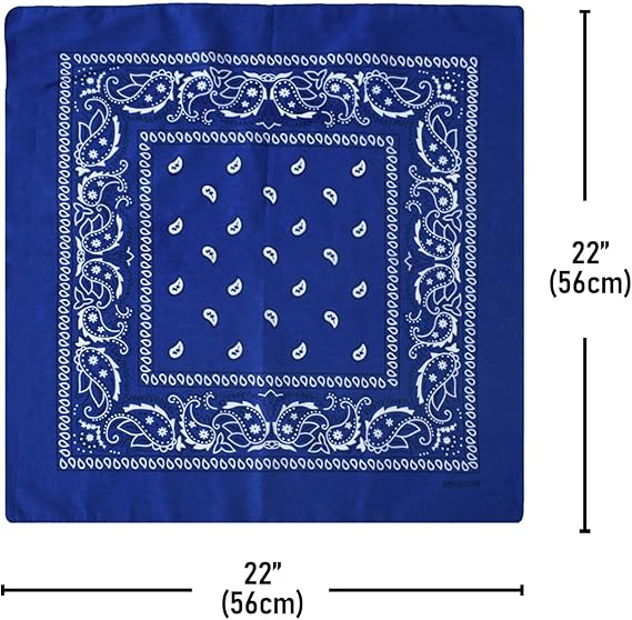 12 Pack Bandanas Multipurpose Cotton Novelty Paisley Bandana Headband for Cowboy Men Women 22 x 22