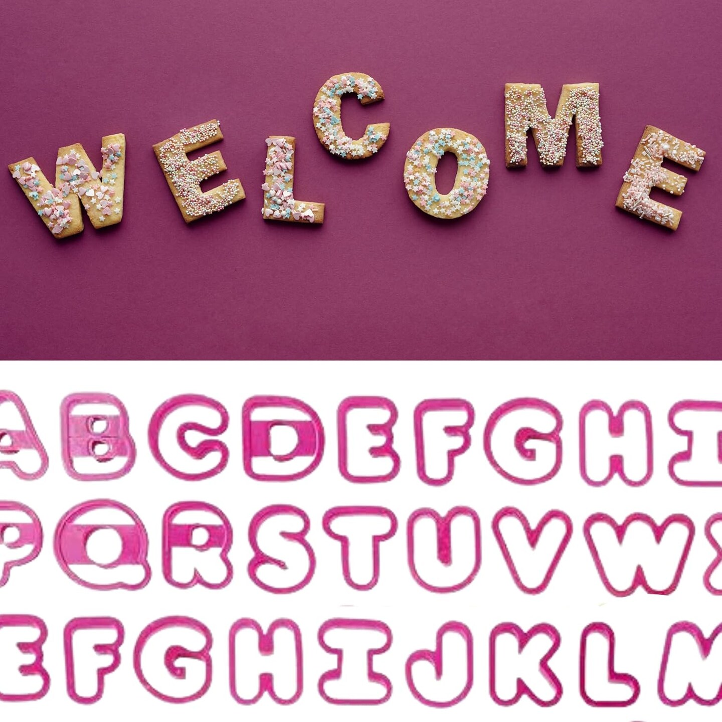 Plastic Cookie Cutter Set Alphabet, Numbers &#x26; Holiday Shapes 108 Pieces