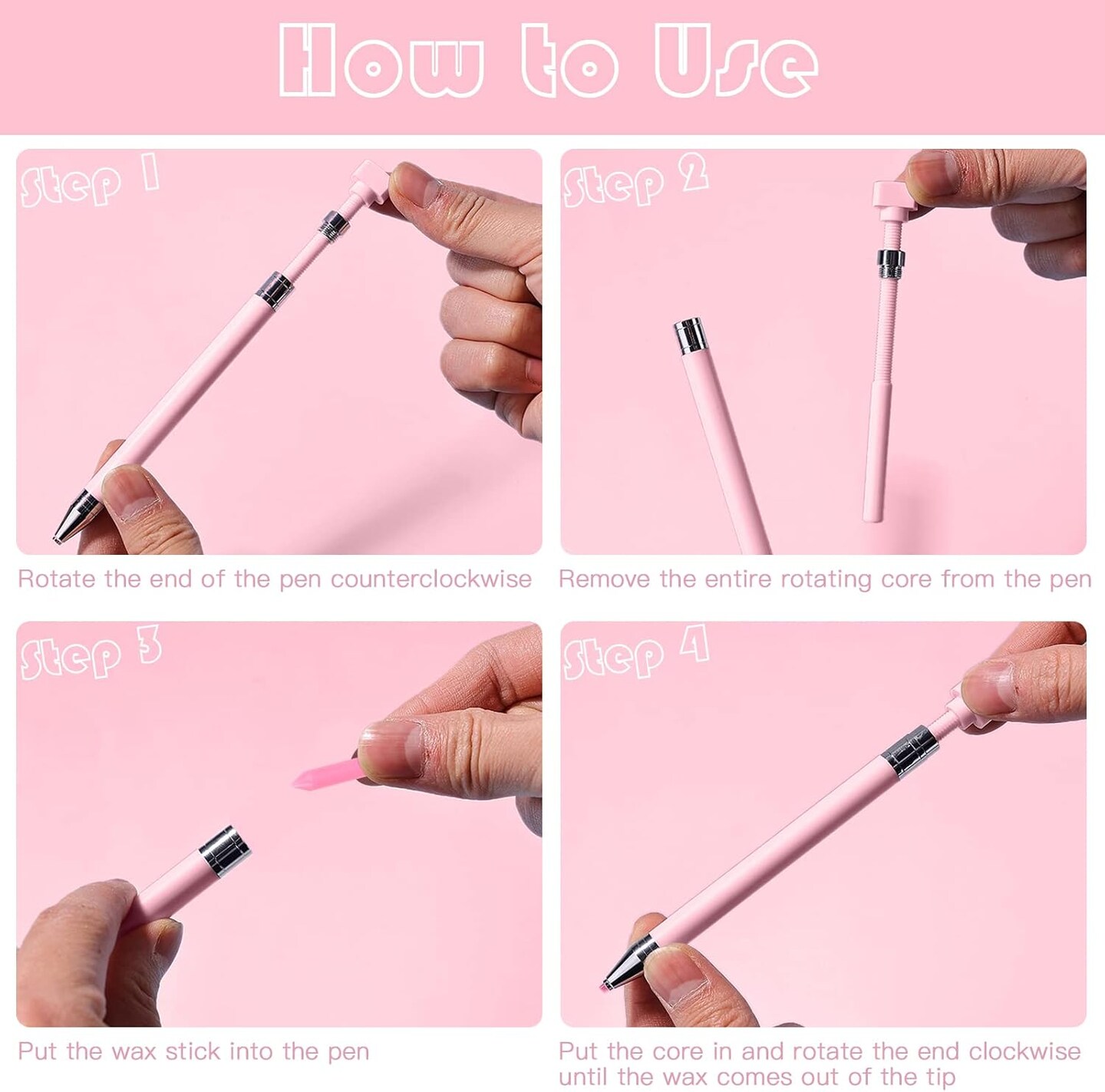 12 PCS Diamond Art Pen Clay Accessories - 5D Diamond Painting Wax Glue, Replacement Wax Tip for DIY Craft Painting