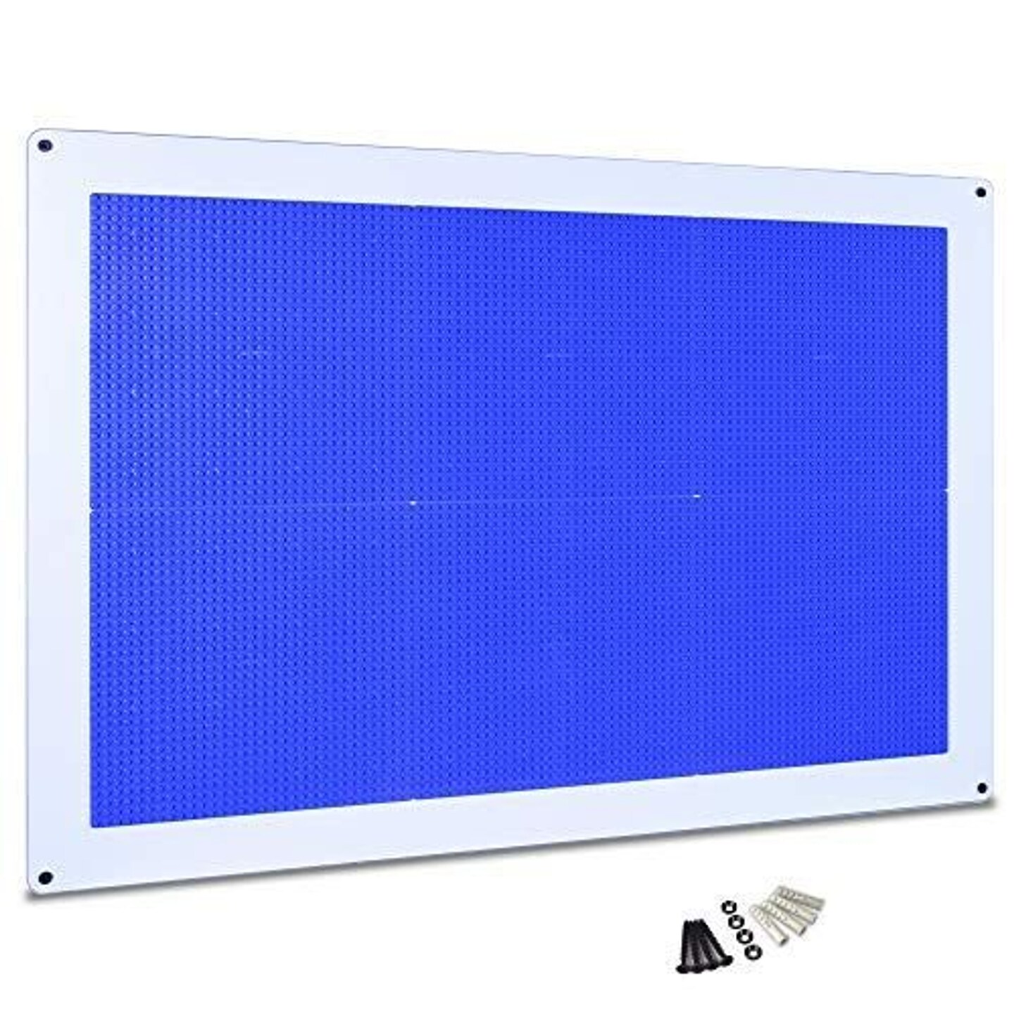Creative QT Large Play-Up Building Brick, Blue, 24"x34" Activity Wall Panel For Kids & Toddlers, Pre-Assembled Makerspace Furniture, Vertical Building Surface, Compatible with All Major Brick Brands