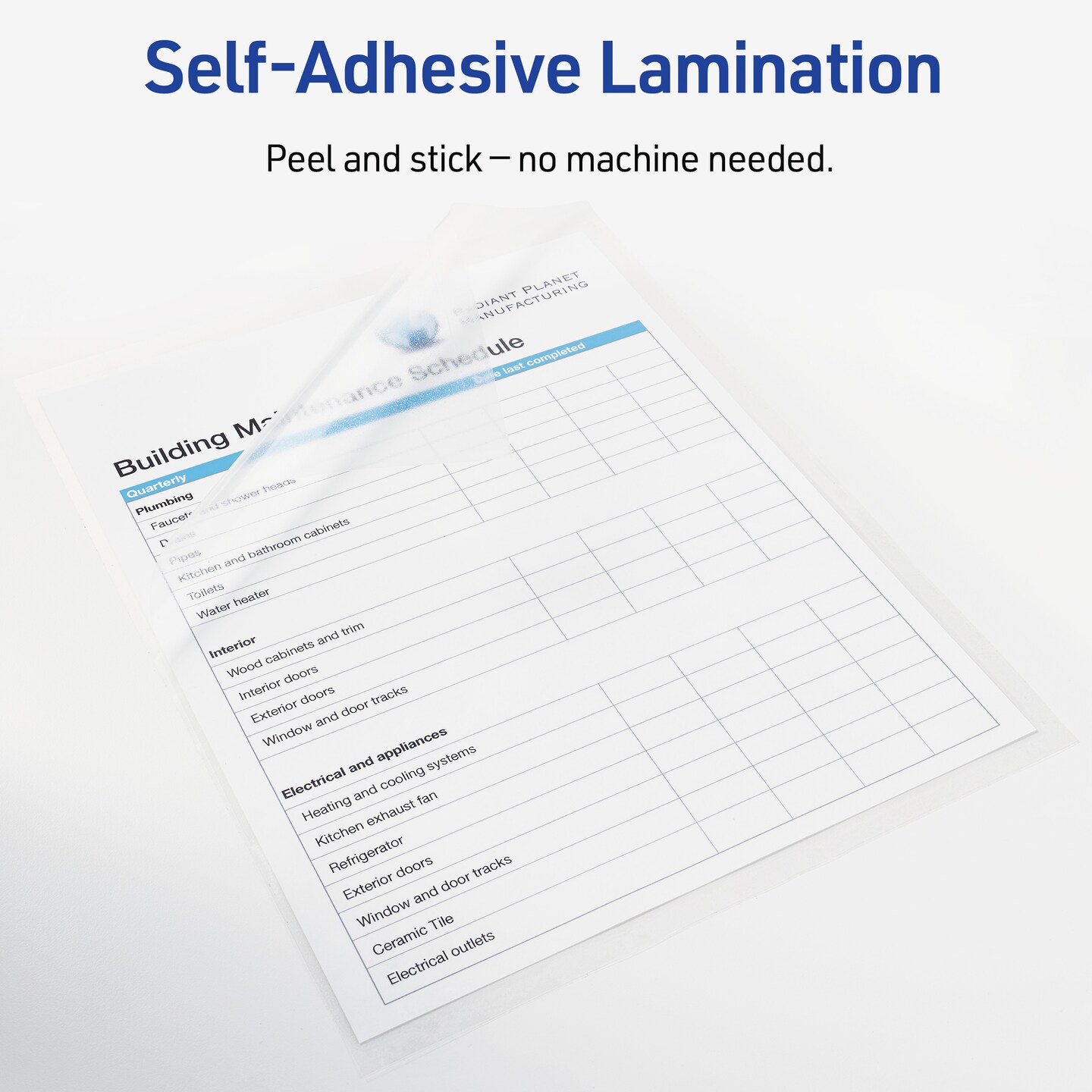 Avery Clear Laminating Sheets, 9&#x22; x 12&#x22;, Permanent Self-Adhesive, 100 Self-Laminating Sheets (2-Pack of 73601)