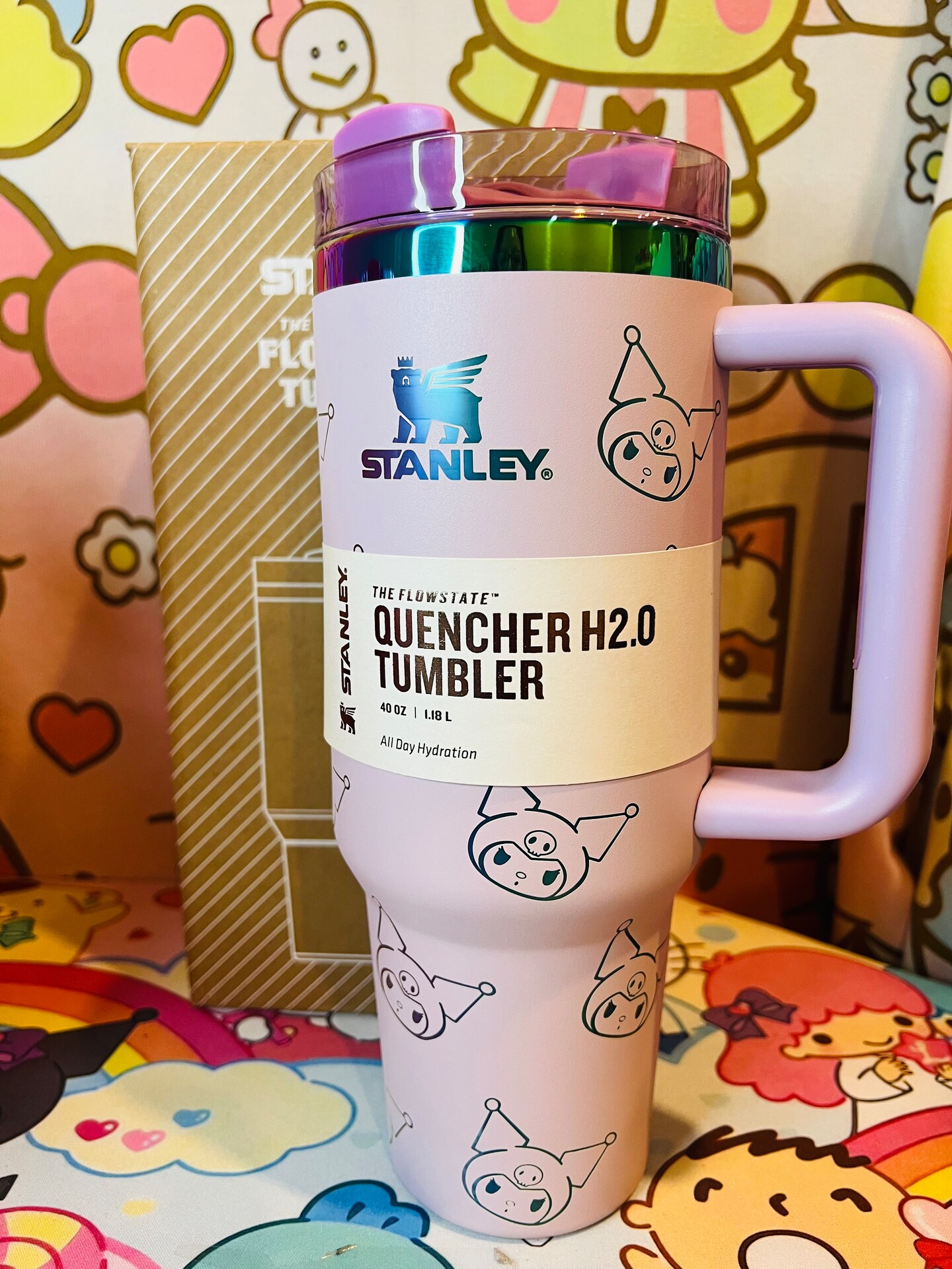 Kawaii Custom Stanley Engraved Kitty and Friends 40oz