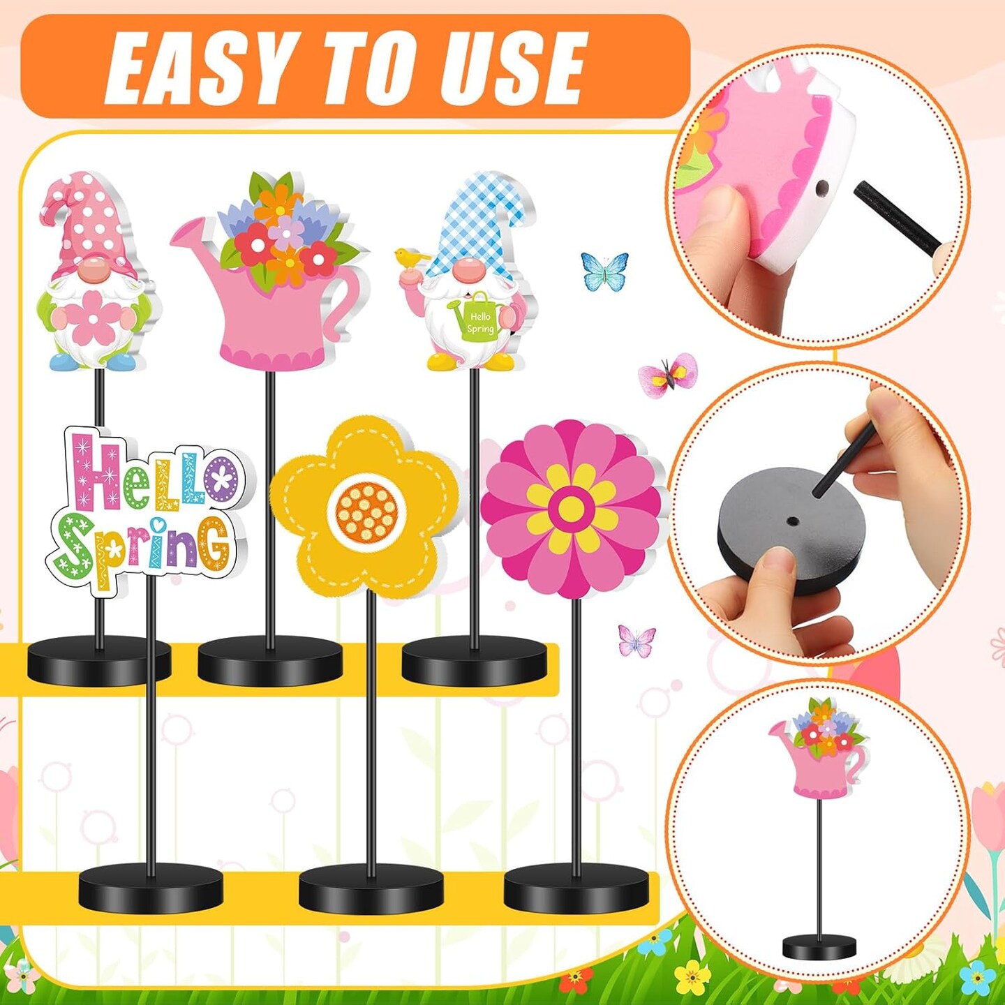 6 Pcs Spring Table Decor Spring Decoration for Table Centerpieces