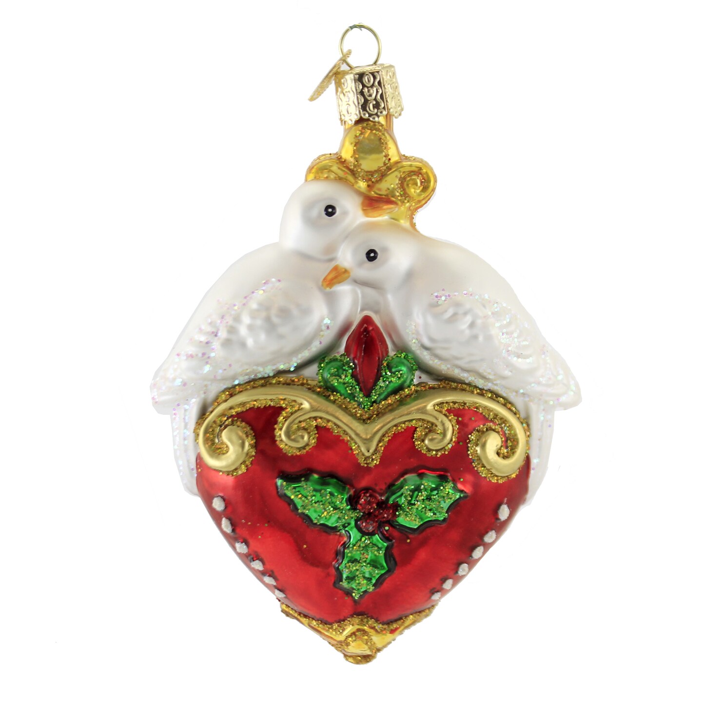 Old World Christmas 5.0 Inch Two Turtle Doves Tree Ornament , Twelve Days Christmas