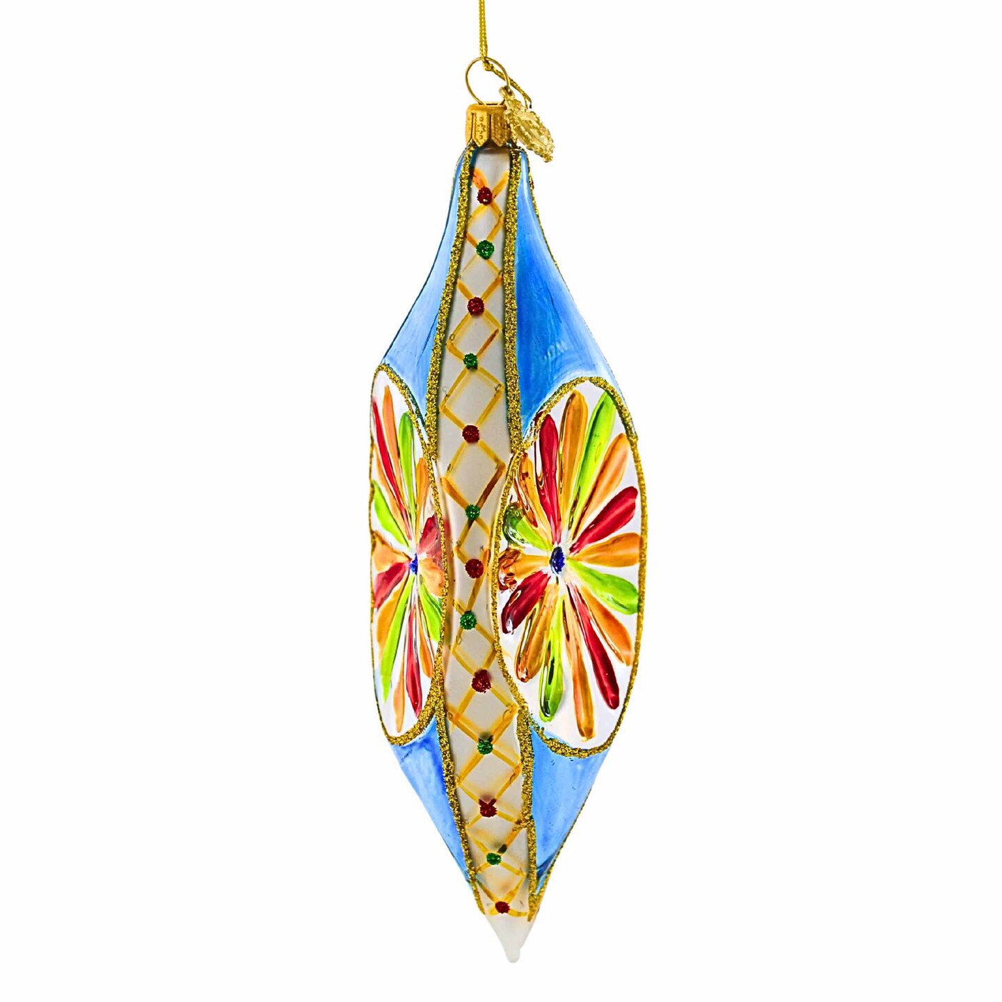 Huras Family 7.0 Inch Canterbury Drop 2025 Christmas Tree Ornament , Christmas Decor Merry &#x26; Bright Shallow Indent Reflector Drop