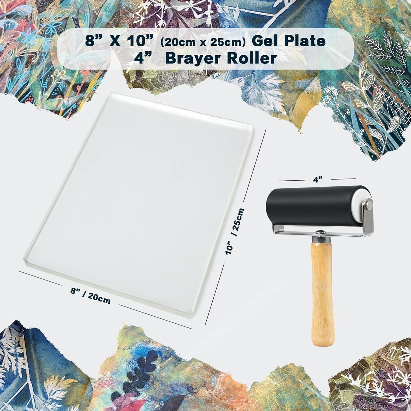 Complete Gel Printmaking Set with 8”X10” Gelatin Plate
