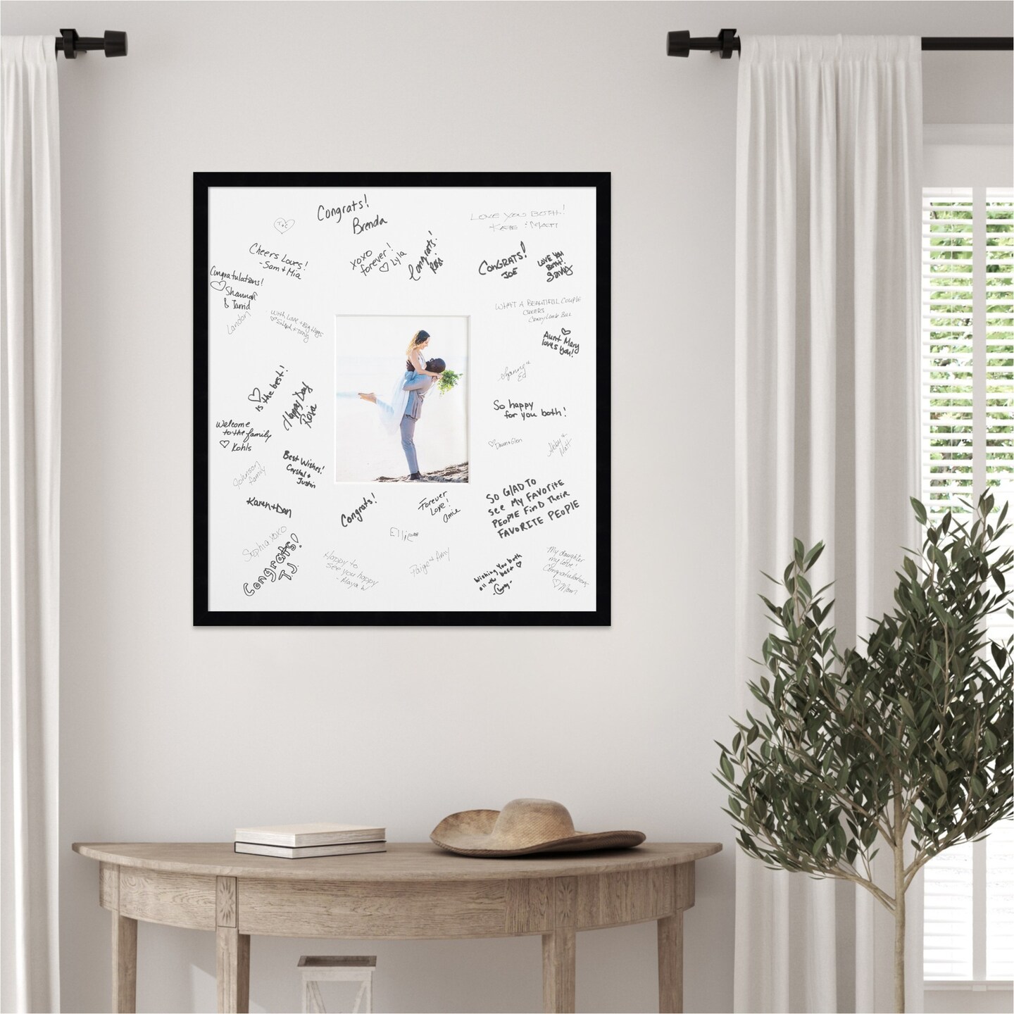 Svelte Signature Mat Picture Frame, Photo Frame Wedding Guest Book Alternative, Autograph Picture Mat for Signature Board, Wedding Celebrations Graduations Support Encouragement or Retirement