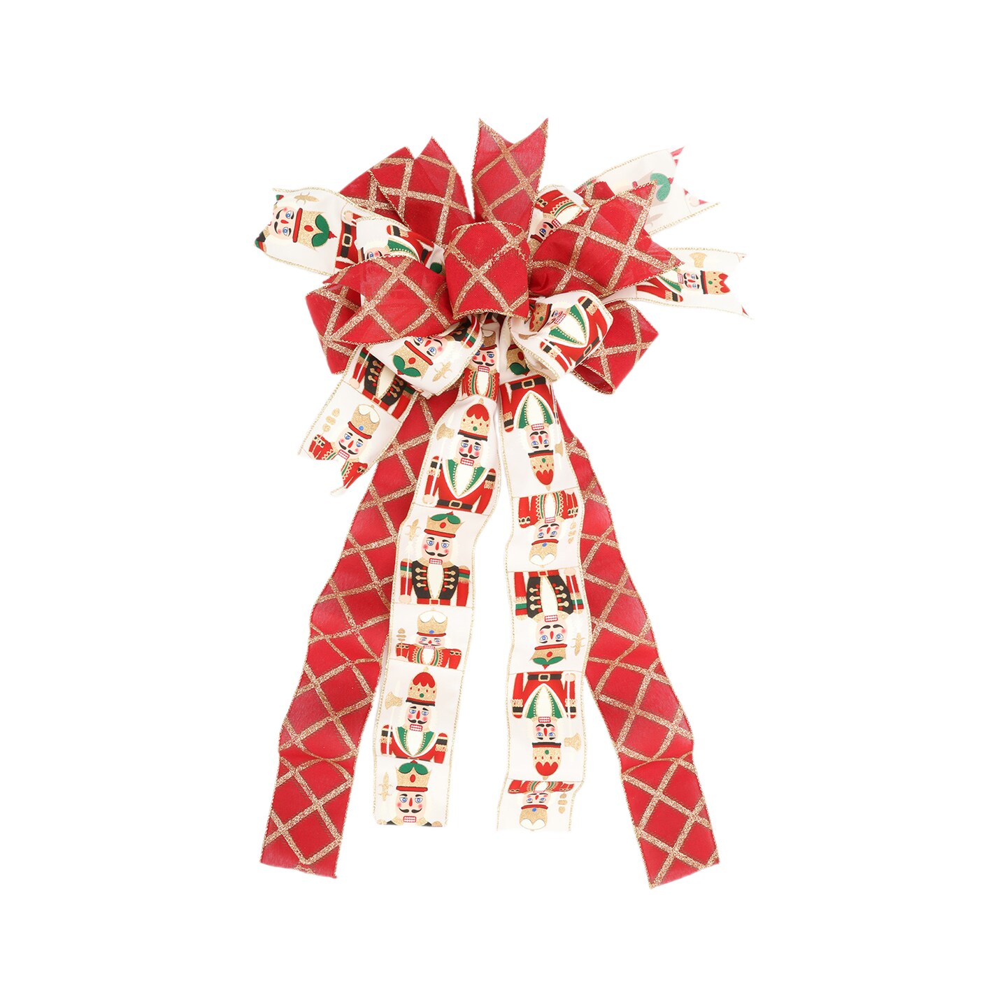 LaRibbons 2 1/2" Holiday Wired Ribbon | "Diamond Pattern" Berry/Gold | 10 Yard Roll