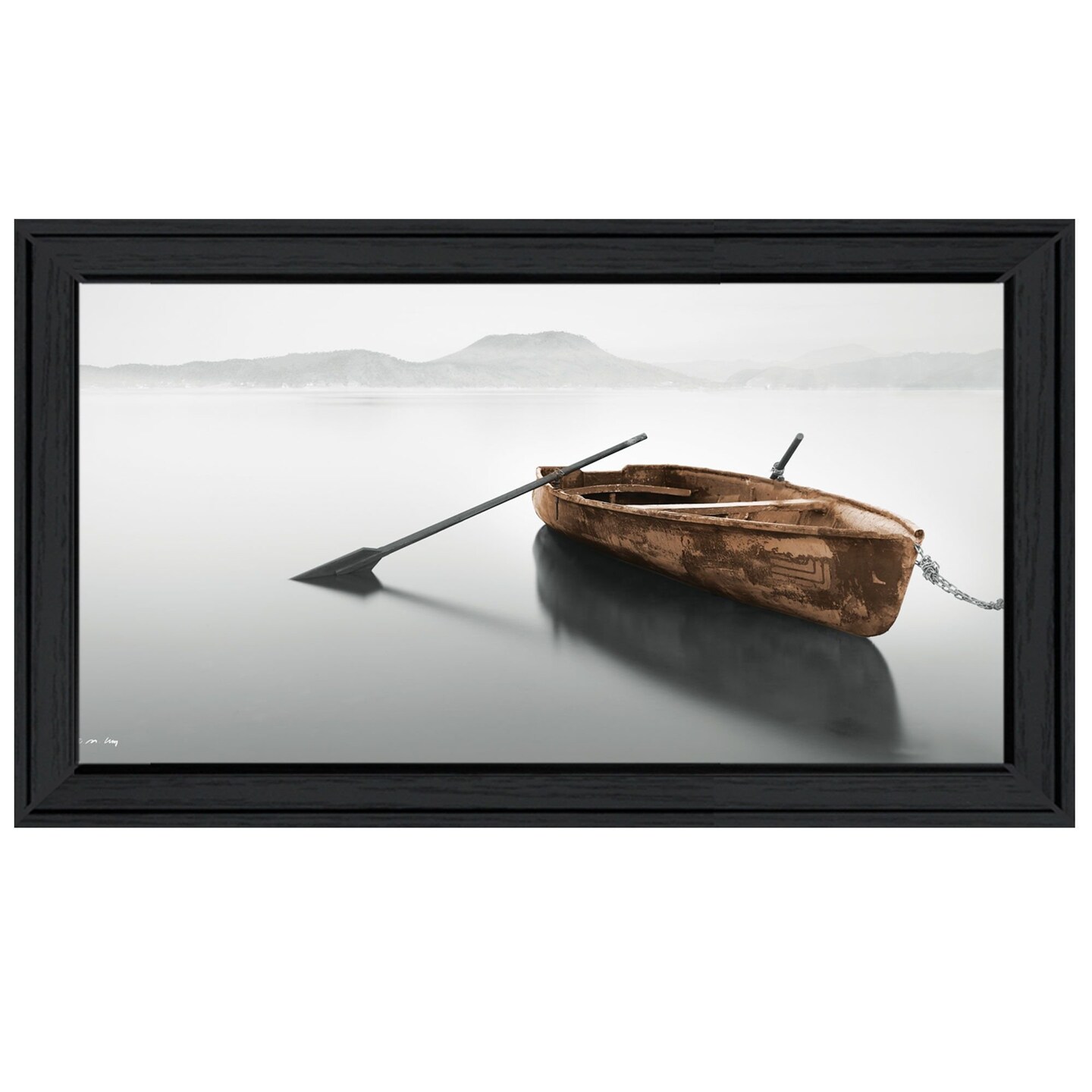 Edge Collections - 39" x 21" - Brown - Moises Levy Framed Print Solitude Ready to Hang - 1 Piece