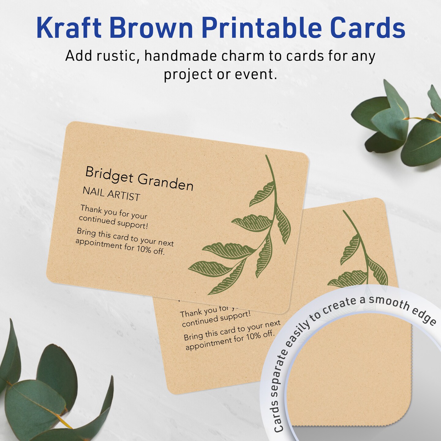 Avery Kraft Brown Index Cards, 3" x 5" Rectangle Rounded Corners