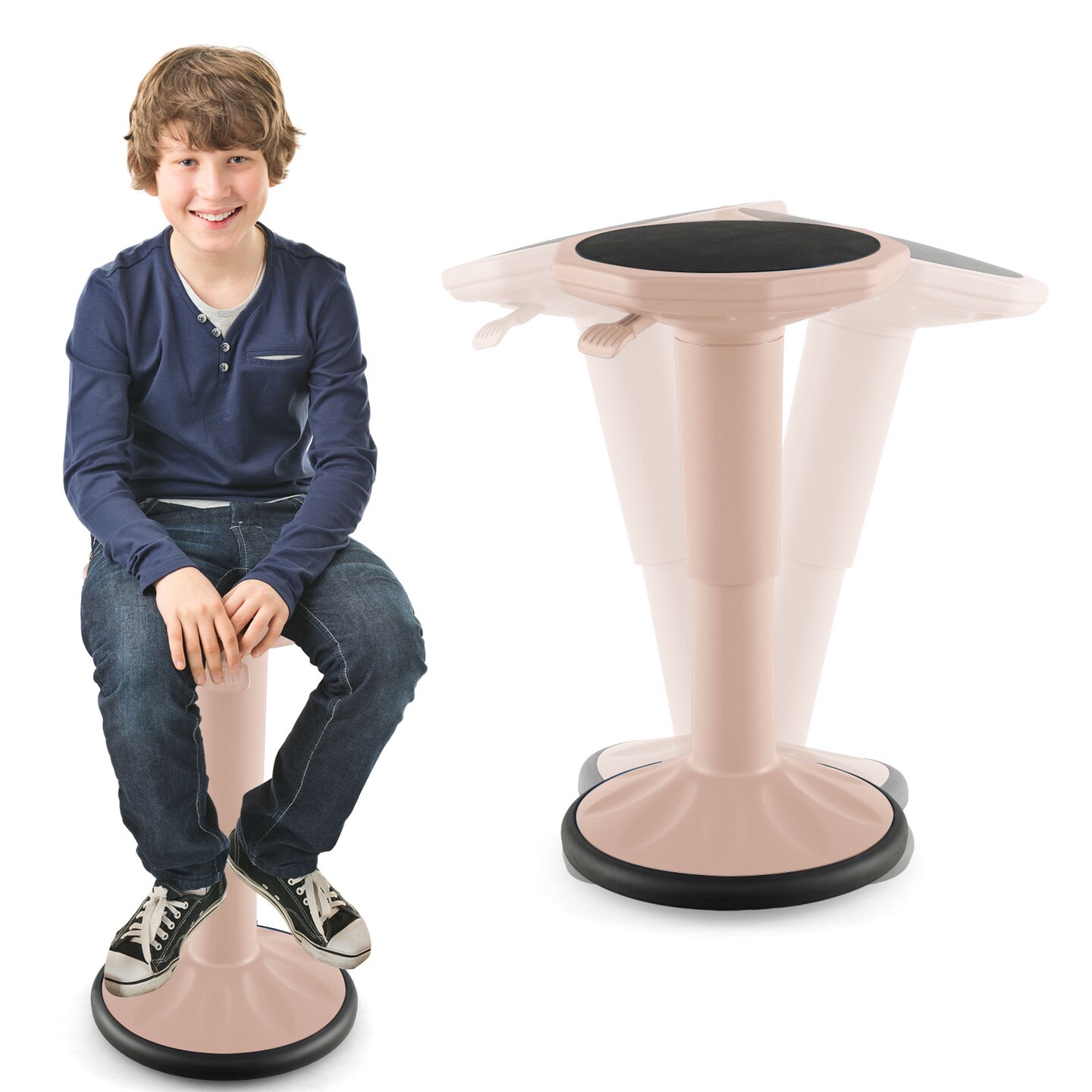 PP Silicone Adjustable Wobble Chair Learning Stool for Kids and Adults