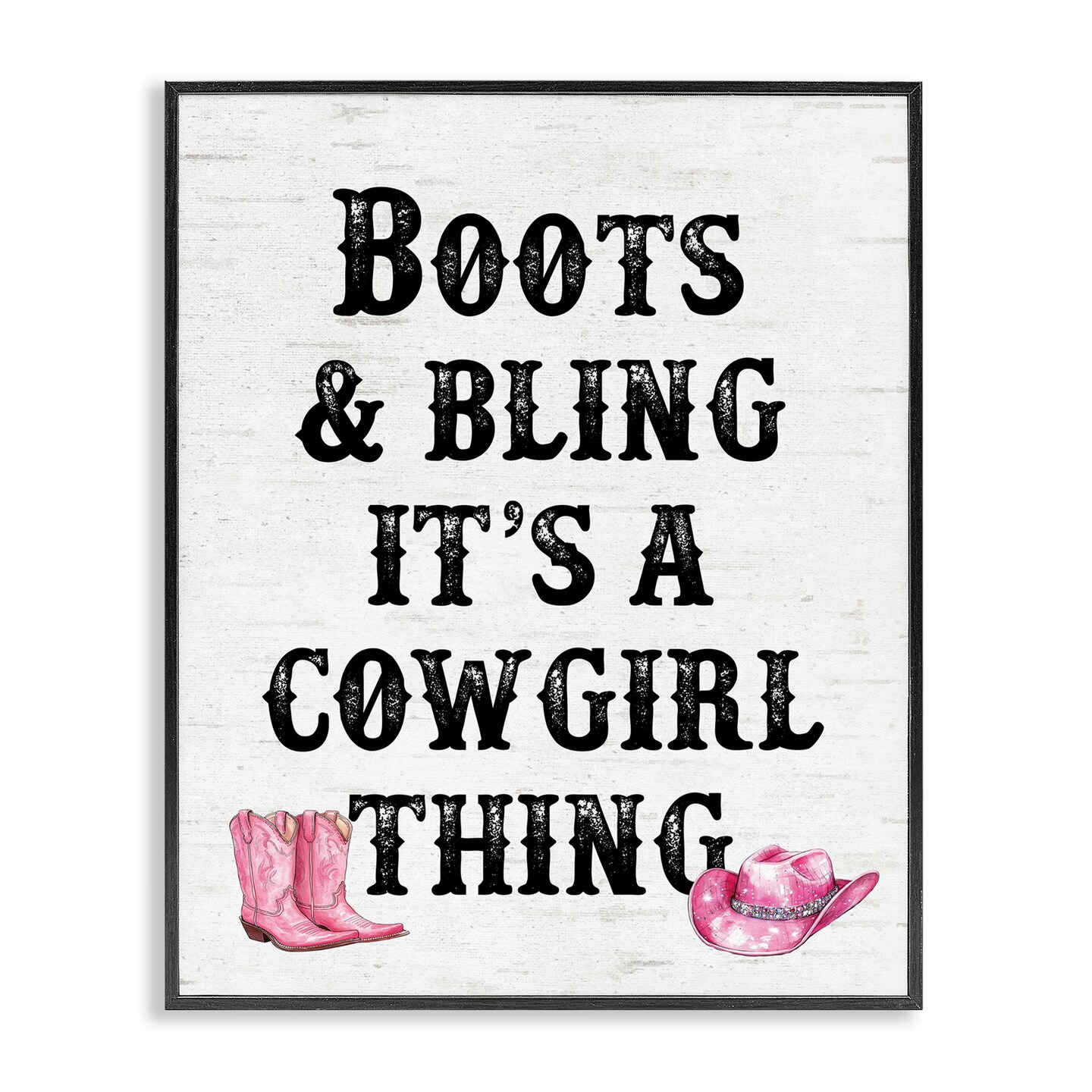 Stupell Industries Boots &#x26; Bling Cowgirl Thing Framed Giclee Wall Art Design by Lettered and Lined