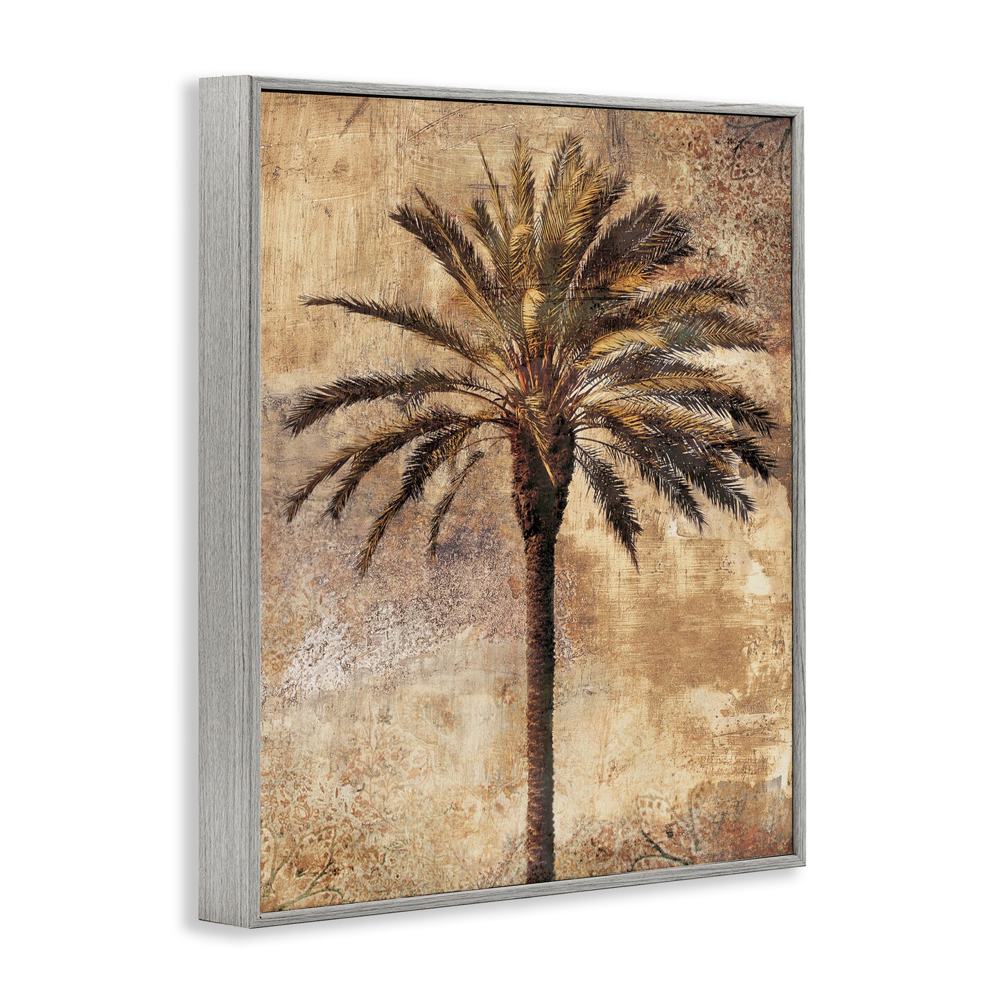Stupell Industries Distressed Palm Tree Framed Giclee Wall Art Design by Dan Sproul