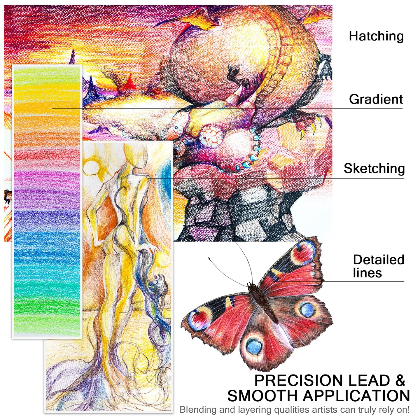 72 Count Colored Pencils for Adult Coloring Books, Soft Core, Ideal for Drawing Blending Shading, Color Pencils Set Gift for Adults Kids Beginners in Tin Box