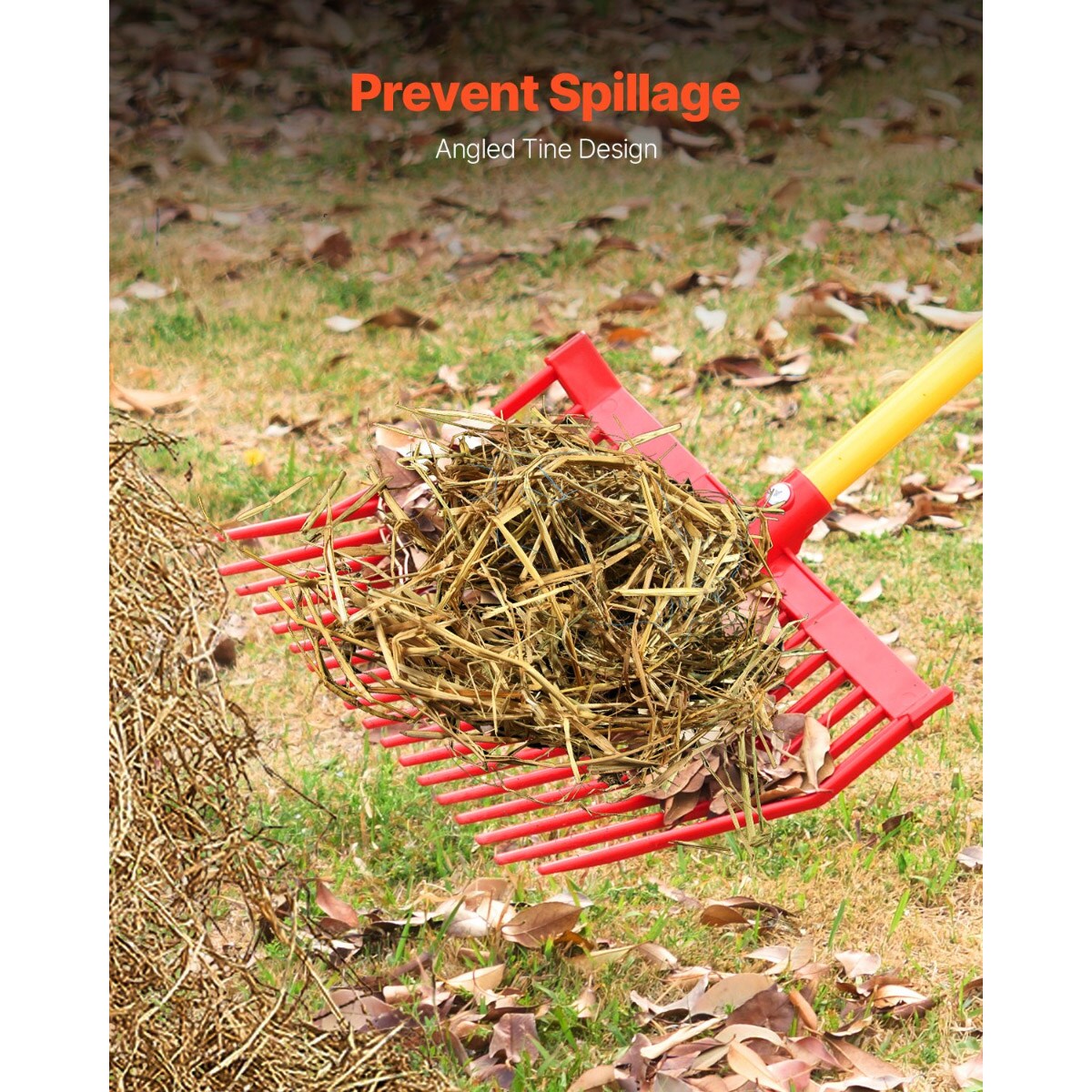 6-Pack PP Plastic Manure Fork Heads for Horses, Angled Tines and Sturdy Design for Cleaning