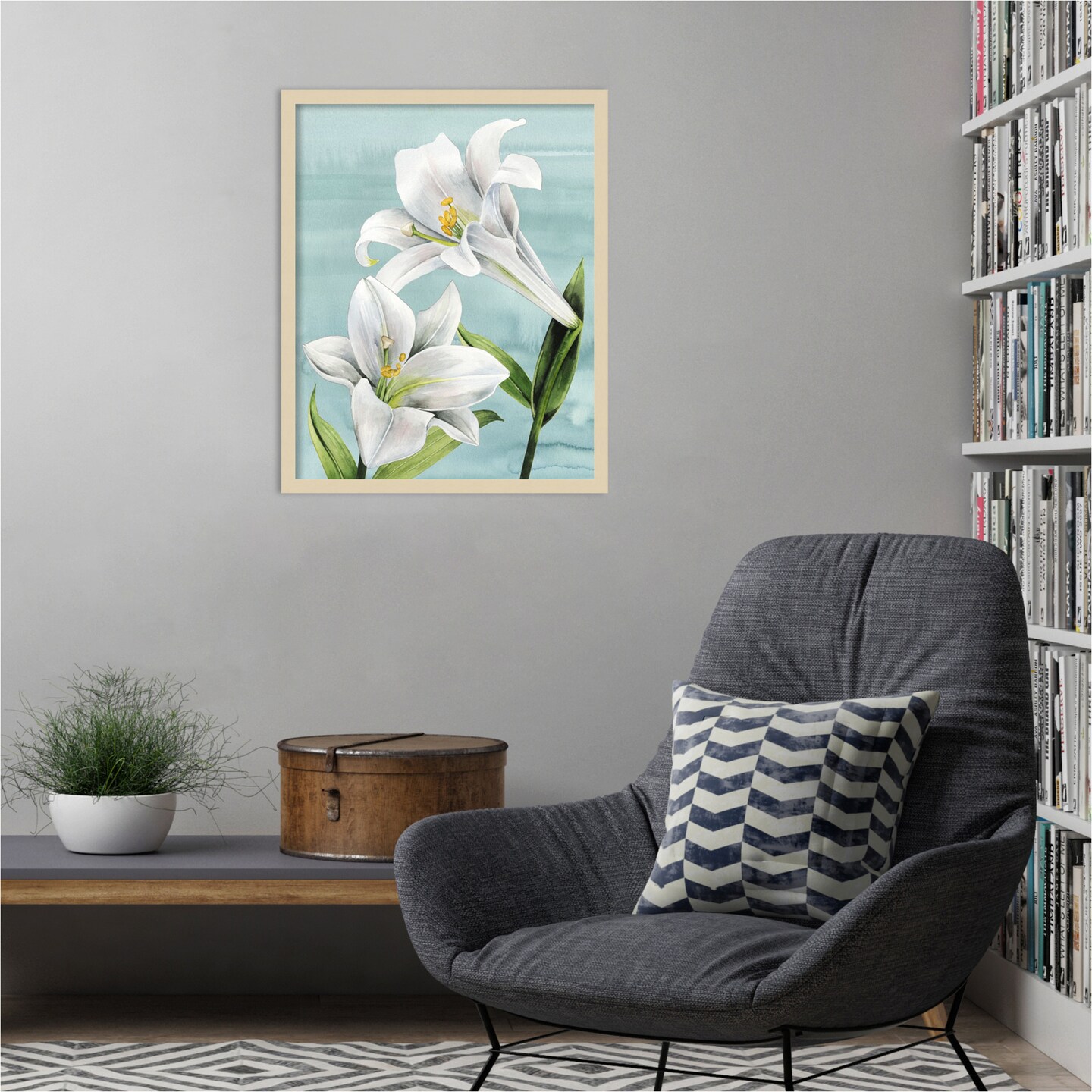 Peaceful Lilies I by Grace Popp Wood Framed Wall Art Print