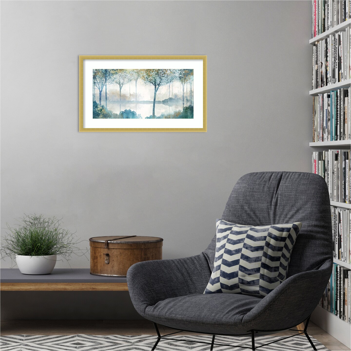 Blue Forest Lookout II by Ken Roko Wood Framed Wall Art Print