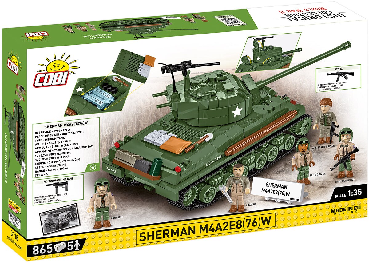 COBI Historical Collection WWII M4A2E8 Sherman &#x22;Easy Eight&#x22; Tank Model