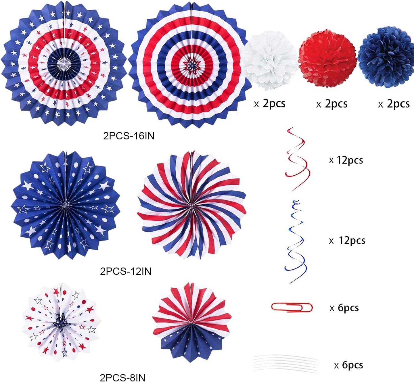 38PCS 4th/Fourth of July Patriotic Decorations Set (4th of July Decorations)