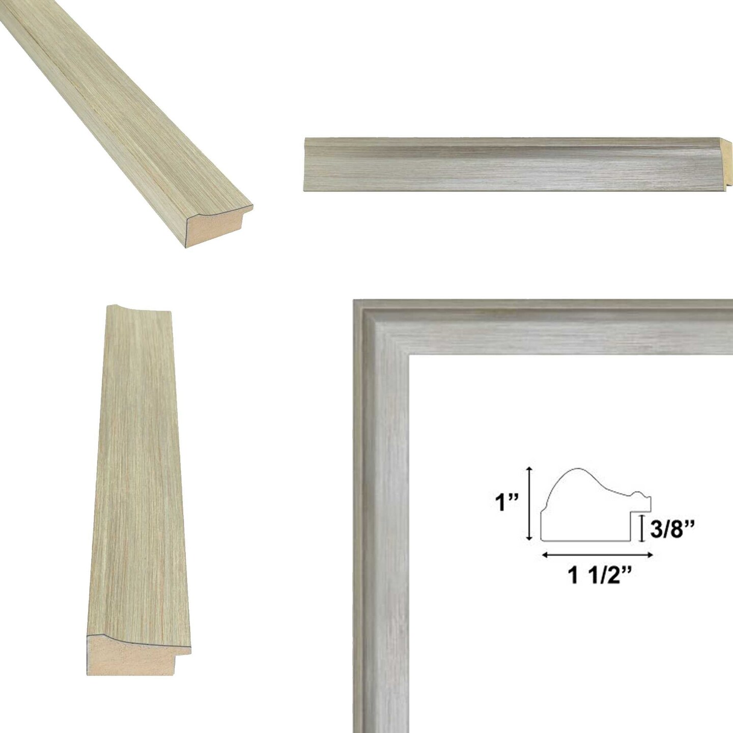Silver Brushed Modern Slight Scoop Picture Frame 30x40 frame