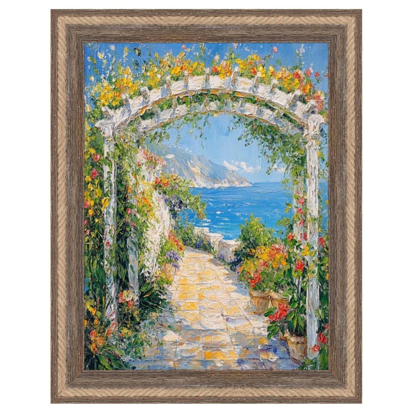 Nautical Rope Dock Boat Rustic Brown Picture Frame 8.5x11 frame