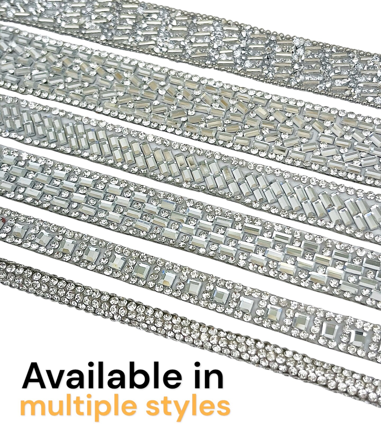 10 yards of Mila 1/2&#x22; Iron-on Rhinestone Trim