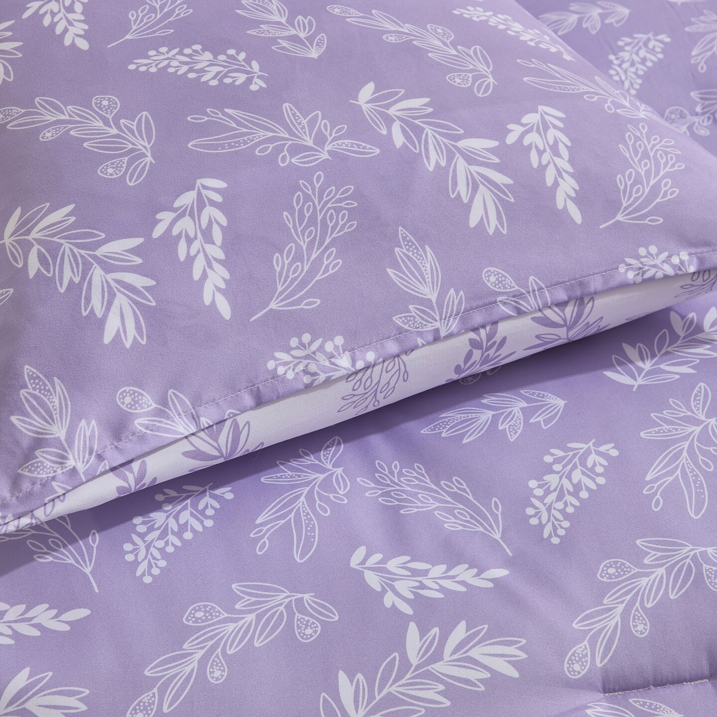 CraftBud 3PC Reversible Botanical Printed Comforter Bedding Set