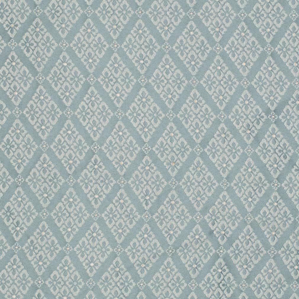 Blue Fade Resistant Diamond Woven Pattern Upholstery Fabric by The Yard - SKU: Waverly Azure