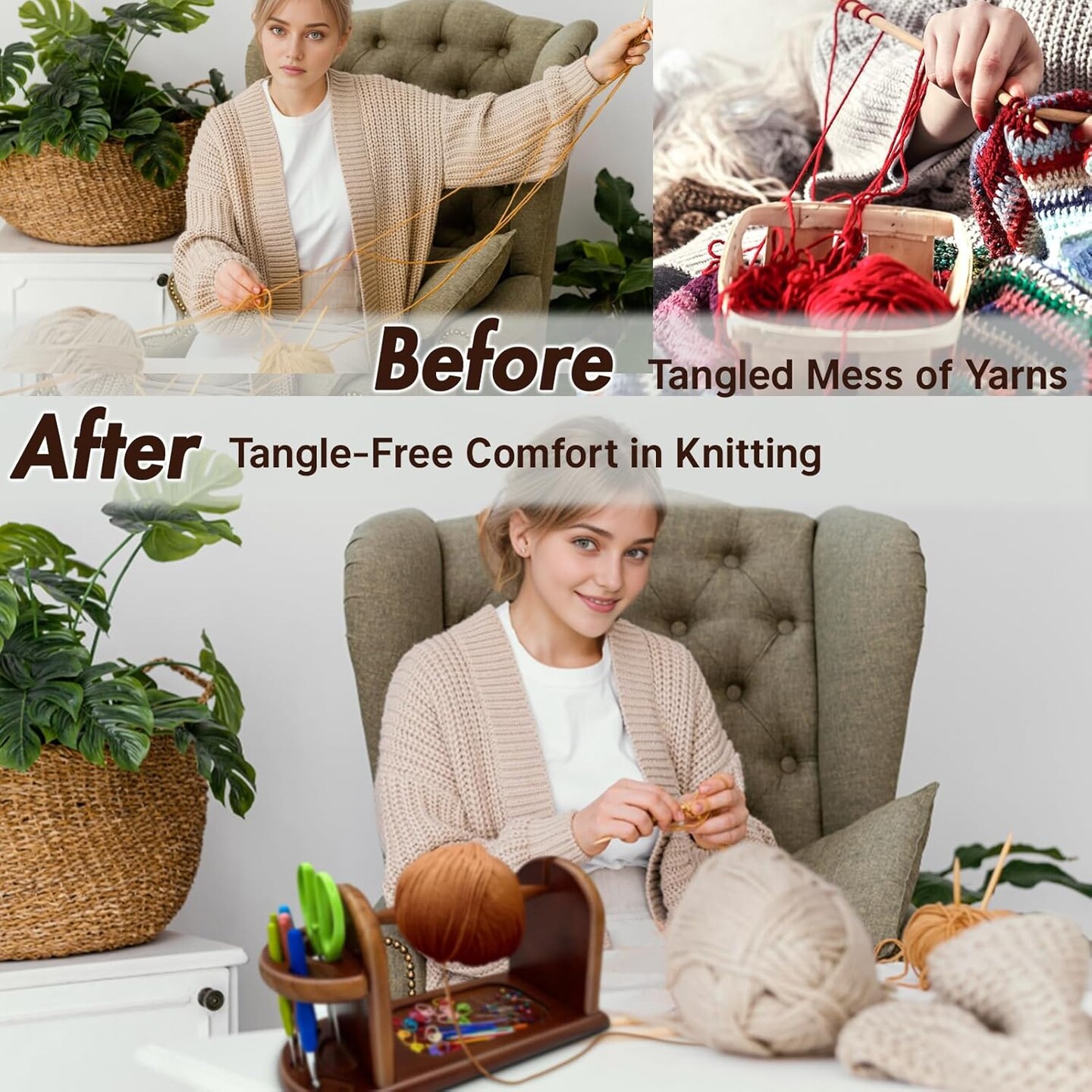 Yarn Holder Spinner for Crocheting Rotating