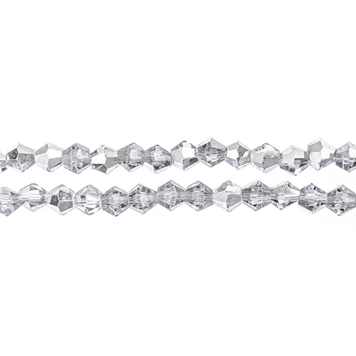 Crystal Lane DIY 2-Strand 7in Transparent Finish Glass Bicone Bead Strands