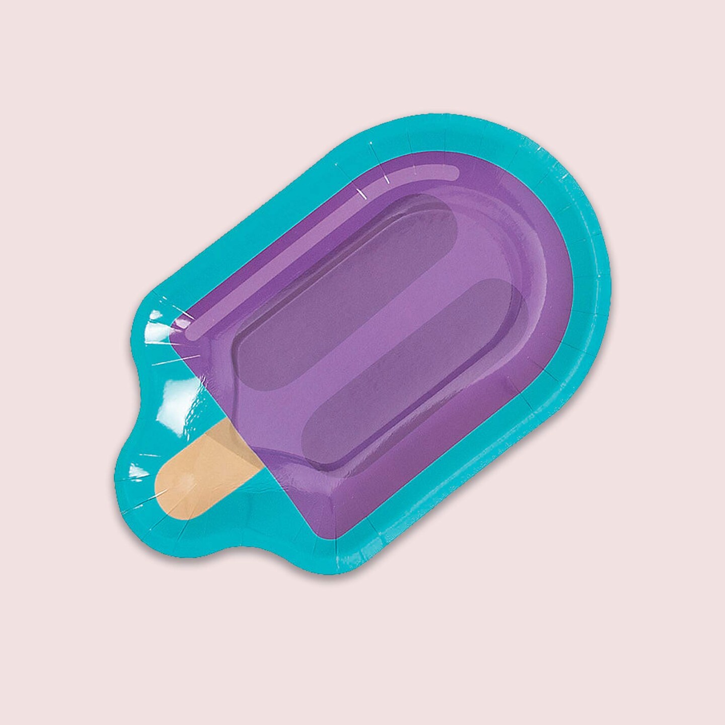 8 Count Ice Pop Shaped Paper Dessert Plates &#x2013; 5.5&#x22; x 9&#x22; Summer Party Supplies