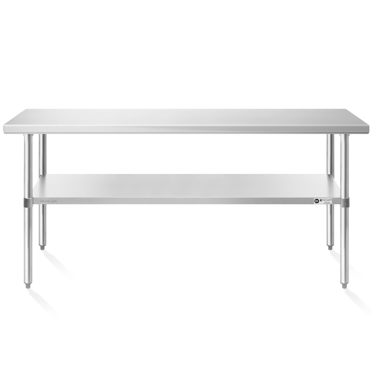 KUTLER Stainless Steel Table, NSF Heavy Duty Commercial Kitchen Prep and Work Table with Undershelf for Restaurant, Hotel, Home