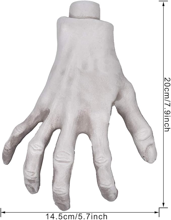 Halloween Skeleton Hands Realistic Life Size Fake Plastic Zombie Hands for Halloween Scary Props Decoration, 1 Pair