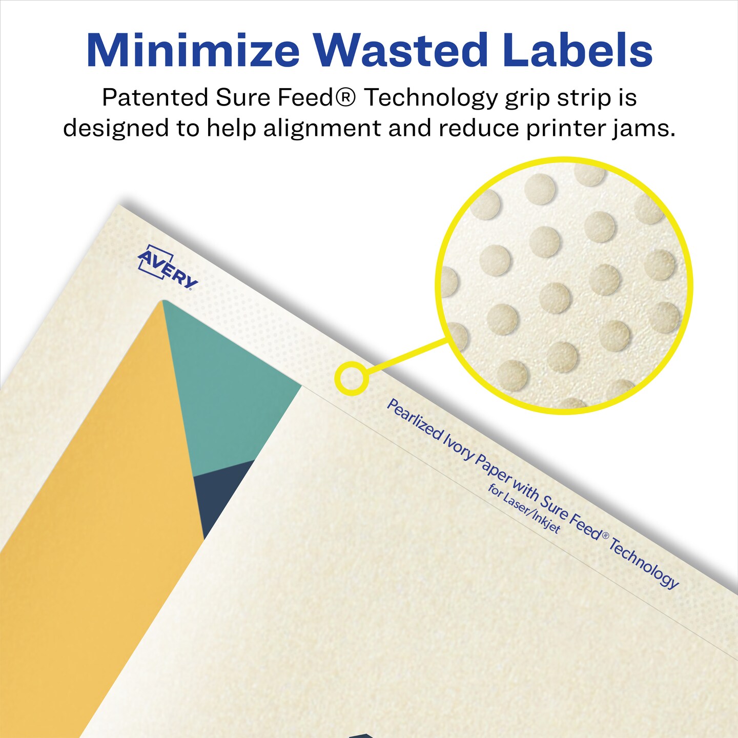 Avery Pearlized Ivory Rectangle Labels with Sure Feed Technology