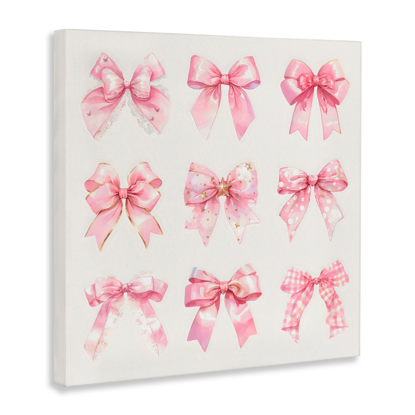 Stupell Industries Ribbon Bow Styles Grouping Canvas Wall Art, design by Creative Studio