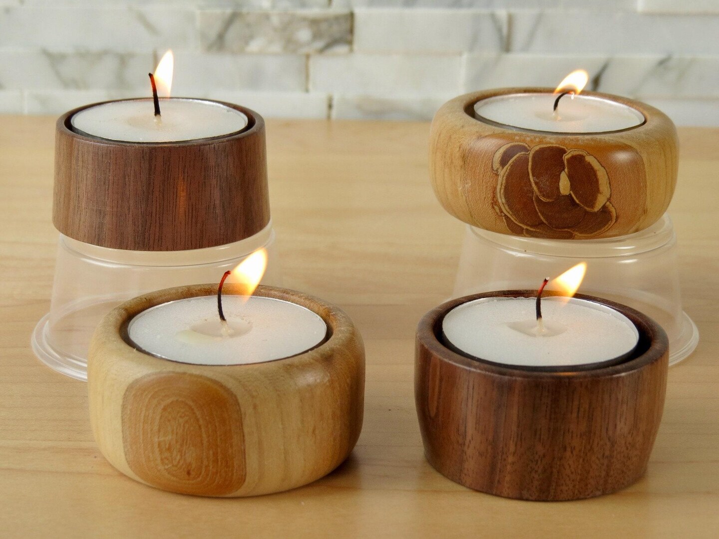Set of 4 Handmade Tea Candle Holders MakerPlace by Michaels