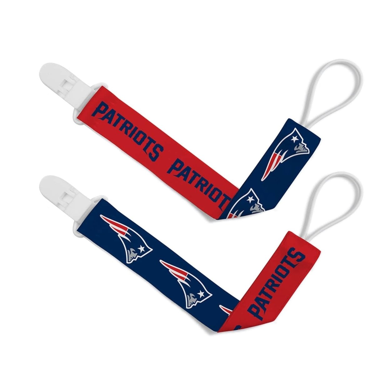 England Patriots Pacifier Clip 2-Pack Nfl Baby Fanatic Team Colors