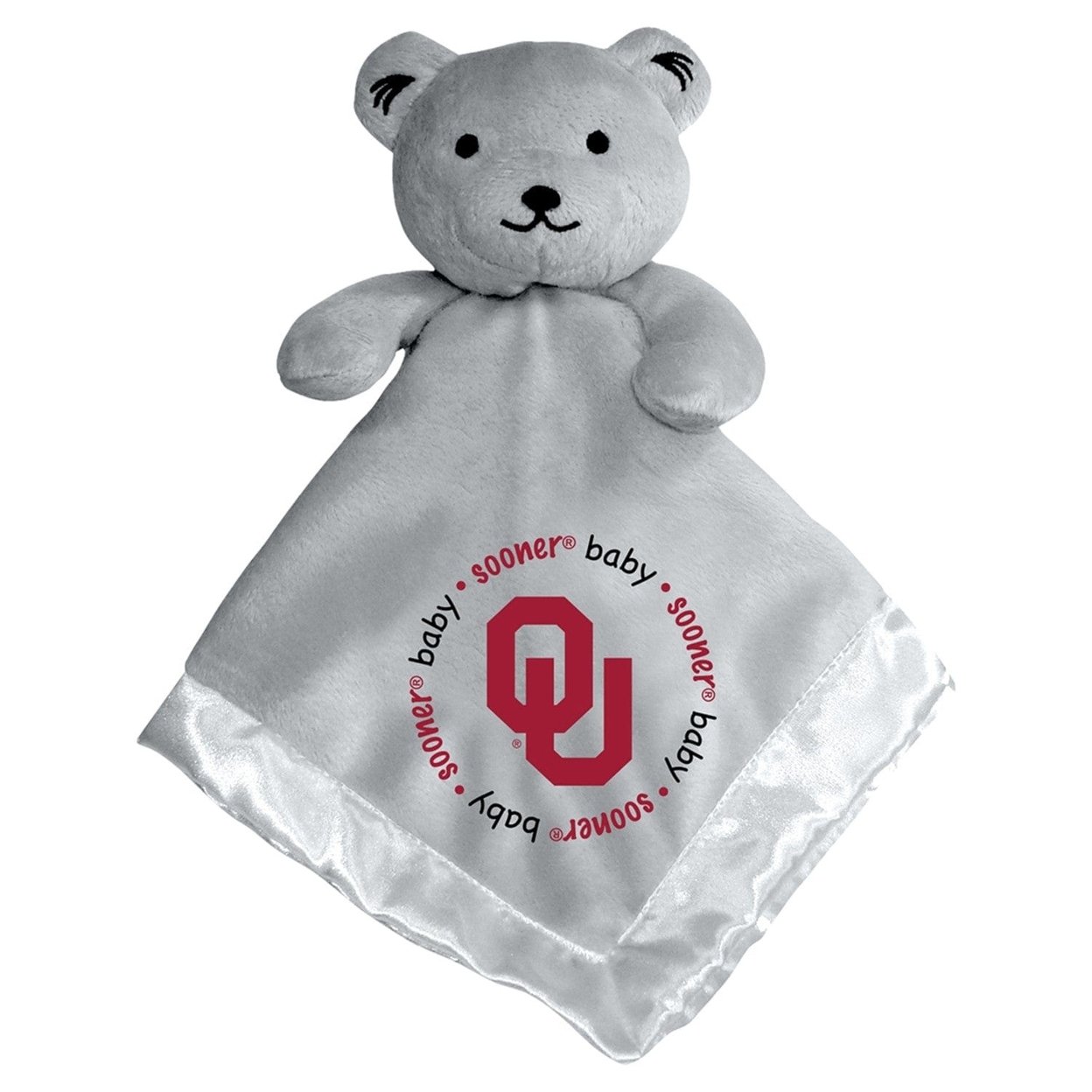 Oklahoma Sooners Security Bear Gray Soft Plush Baby Comfort Toy 14In