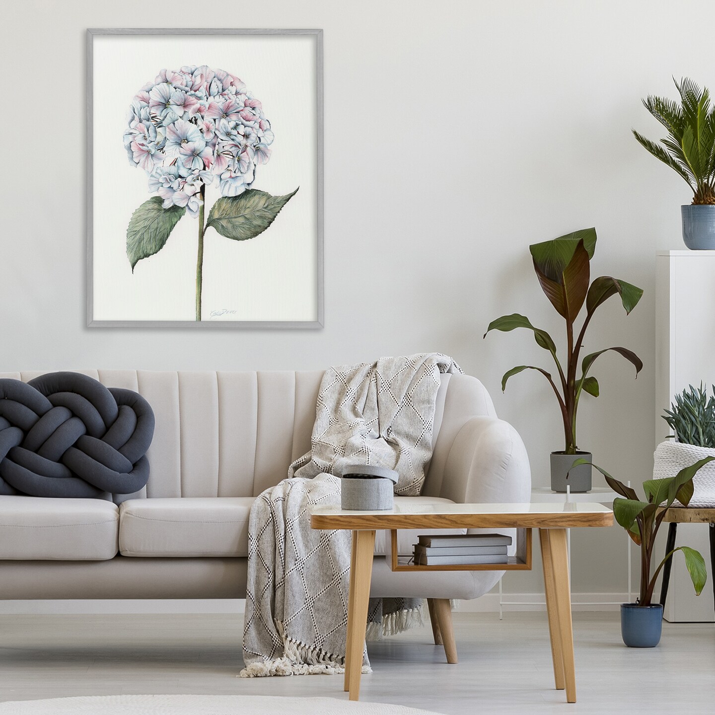 Stupell Industries Round Hydrangea Bulb Framed Giclee, design by Cady Driver