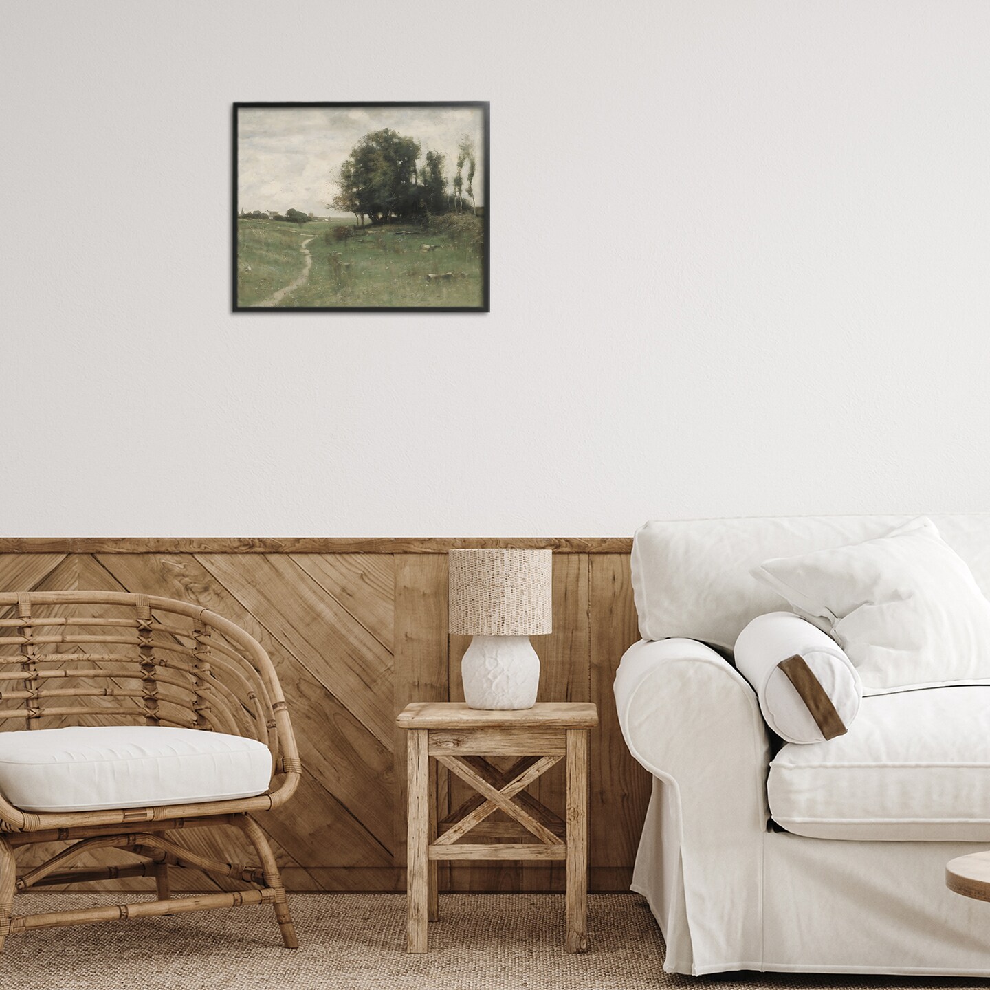 Stupell Industries Vintage Farmhouse Countryside Path Framed Giclee, design by Riley B