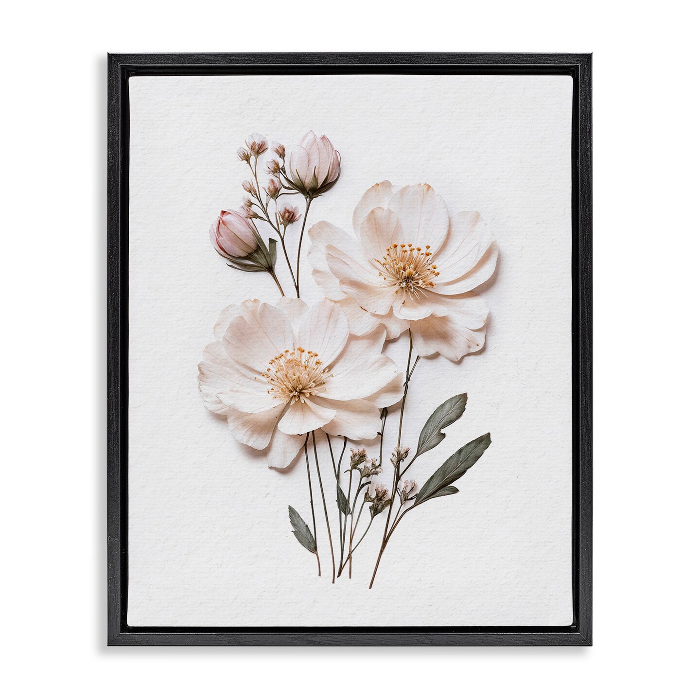 Stupell Industries Elegant Pressed Flowers Floating Frame, design by Lettered and Lined